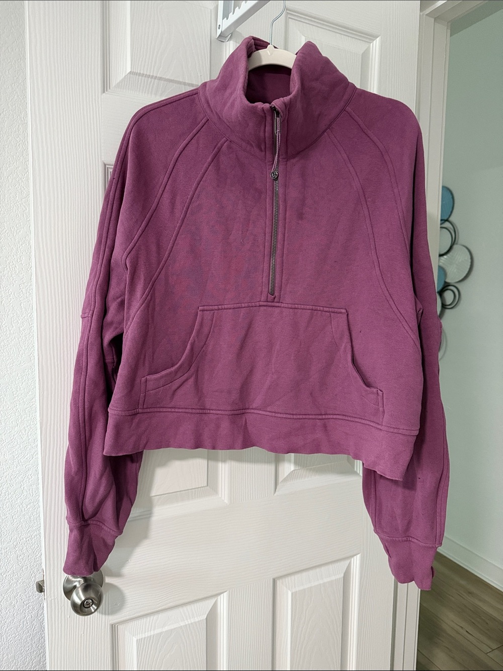 lululemon athletica Cropped Half-Zip Pullover scuba  in Mauve Plum